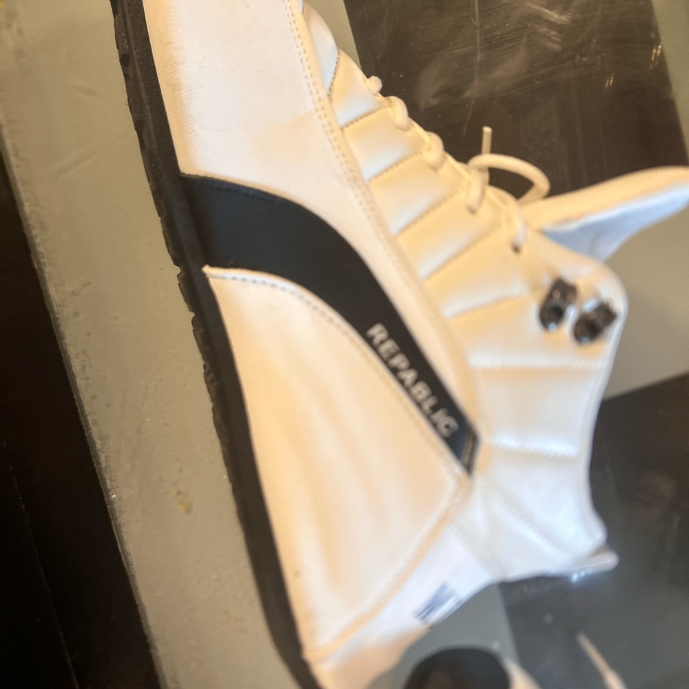 Reebok White and Black High-Top Sneakers